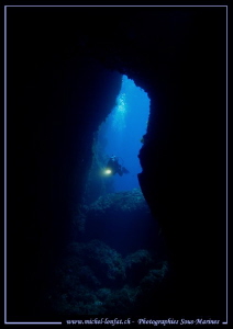 Cave diving in Gozo, Malta... :O).. by Michel Lonfat 